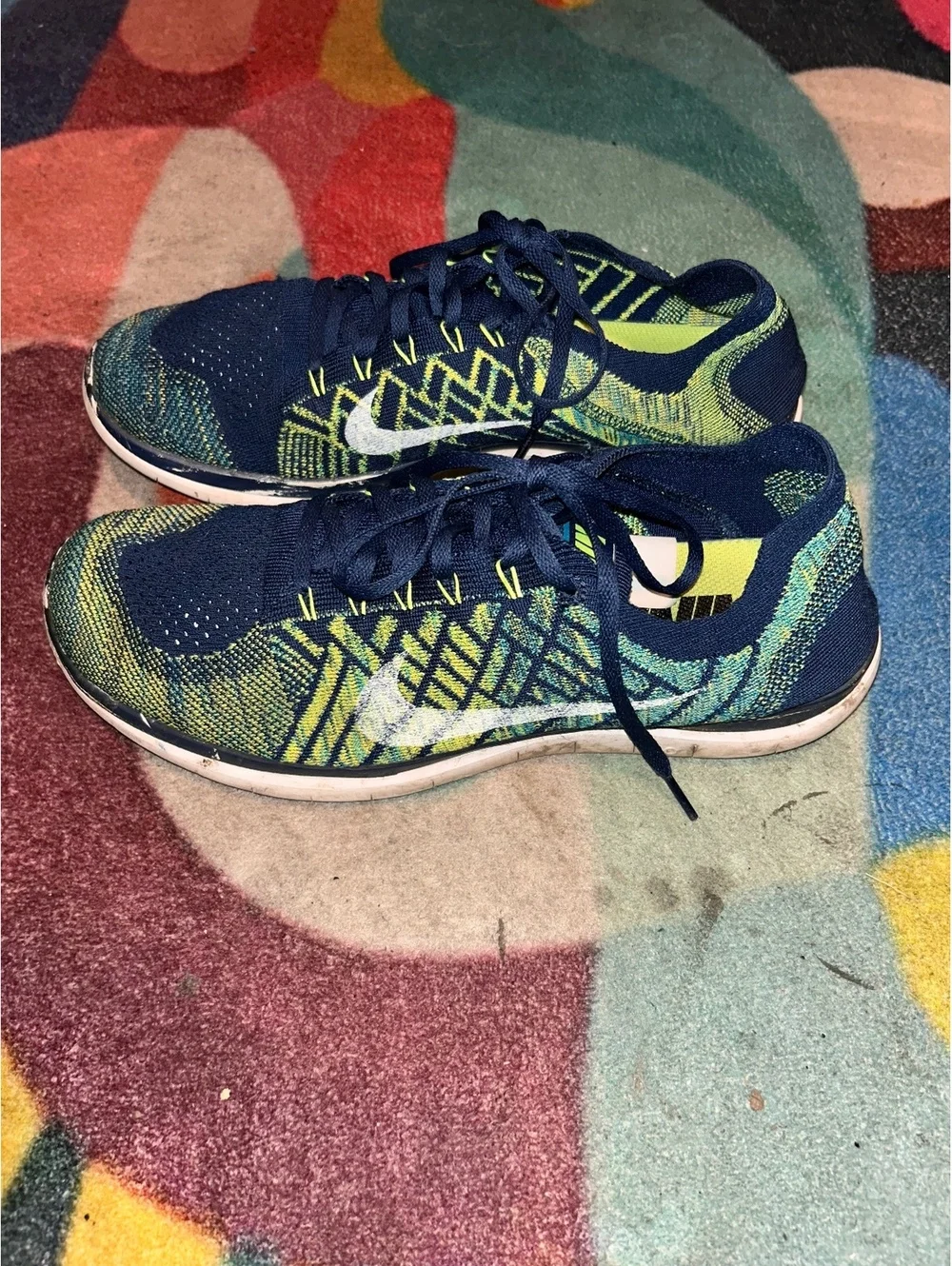 Nike Men's Running Sneakers Blue and Green Size 9